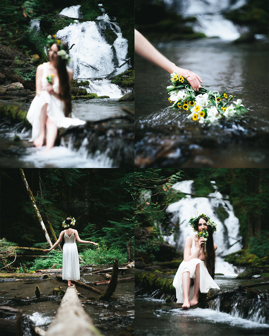 Ethereal Film-like Portraits at a Glacial Waterfall Near Mount Hood — photograph 10 of 20